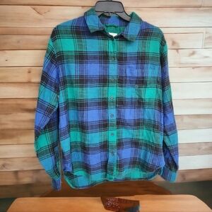 NEW! AE cotton  button-Up Flannel top Sz small